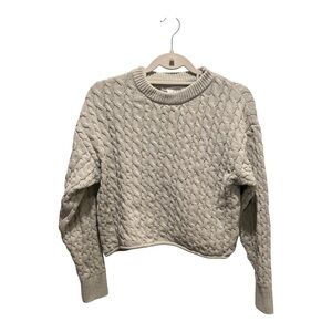 Zara Sage Green Crop Cable Knit Sweater Size 13-14 Teen